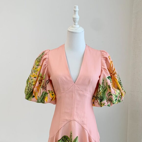 Alémais Papaya linen-blend minidress - Picture 11 of 16